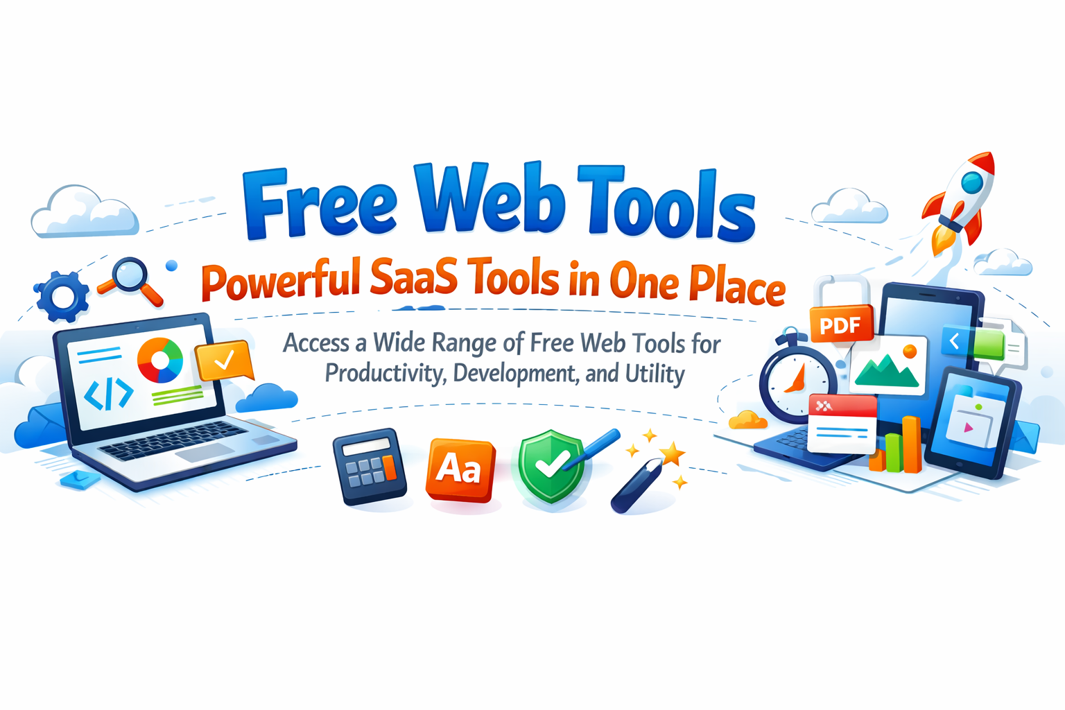CloudyTools free web tools banner featuring powerful SaaS tools in one place for productivity, development, and utility. free web tools , CloudyTools